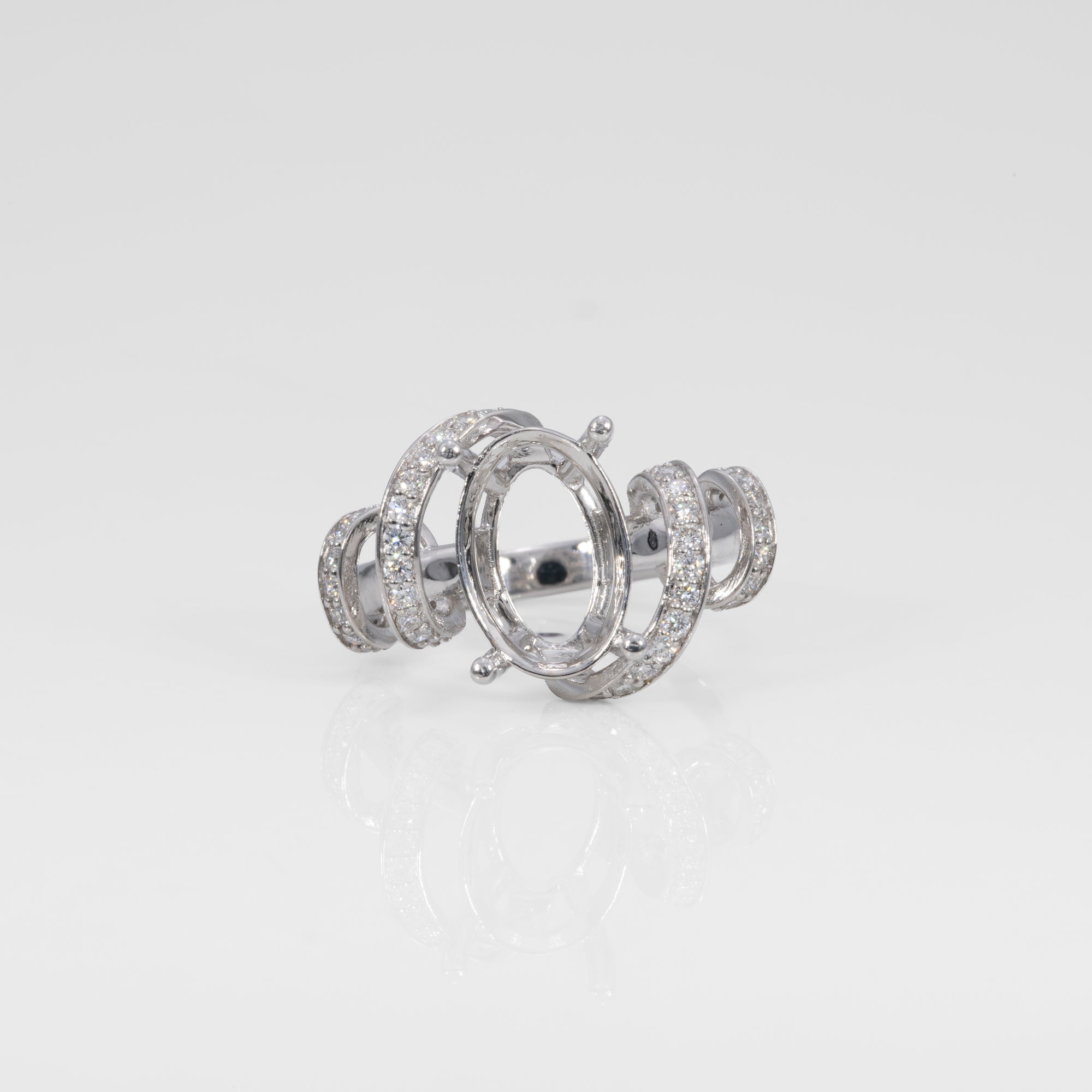 14K white gold diamond ring