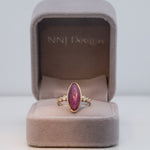 14K yellow gold star ruby ring