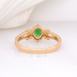 Clover 14K Yellow Gold Tsavorite Garnet and Diamond Ring | RD 4mm