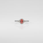 14K white gold padparadscha sapphire ring