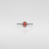 14K white gold padparadscha sapphire ring