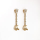 14K Yellow Gold gemstone diamond earring