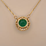 Elegant 1.8Ct Natural Zambian Emerald and Earth Mined Diamond Accents: Solid  14K Gold – Round 8mm Emerald Jewelry