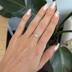14K yellow gold Ethiopian opal cabochon ring with diamond accents