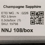 0.30 carat natural Ceylon champagne sapphire round 3.9mm loose gemstone – view 2