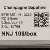 0.30 carat natural Ceylon champagne sapphire round 3.9mm loose gemstone – view 2