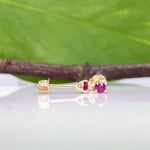 14K yellow gold mozambique ruby earrings