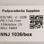 1.09 carat natural padparadscha sapphire pear 7.7x5.7mm loose gemstone – view 2