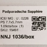 1.09 carat natural padparadscha sapphire pear 7.7x5.7mm loose gemstone – view 2