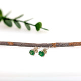 14K Solid Gold Tsavorite Solitaire Stud Earrings | Round 5mm