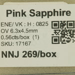 0.56 carat natural pink sapphire oval 6.3x4.5mm loose gemstone – view 2