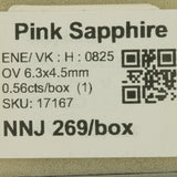 0.56 carat natural pink sapphire oval 6.3x4.5mm loose gemstone – view 2