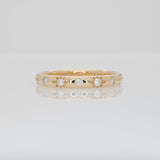 Minimalist Diamond Band in Solid 14K Gold – Star Set Round Diamonds Modern Elegant Fine Jewelry Ring