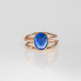 14K rose gold boulder opal ring
