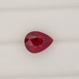 GIA Certified 1.74ct Burma Ruby Heated Pear Cut 8.43x6.42mm – Loose High-Quality Ruby Gemstone