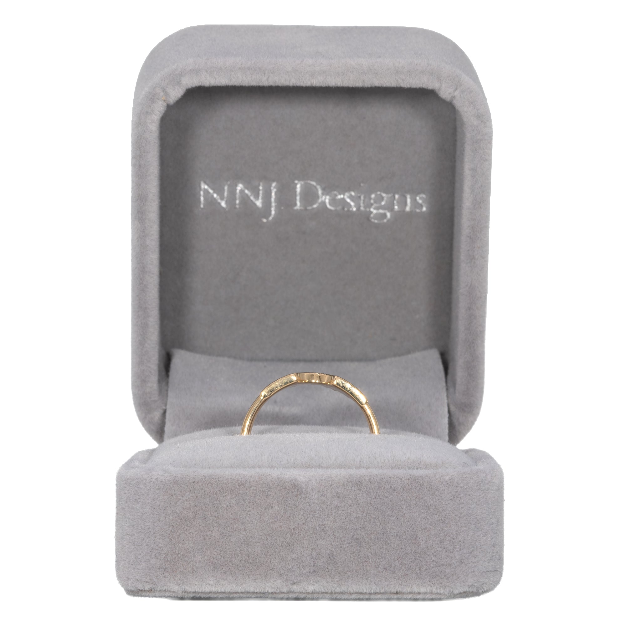 18K yellow gold crown stackable band ring