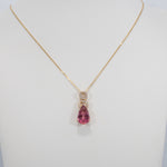 14K yellow gold pink tourmaline pendant