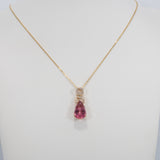 14K yellow gold pink tourmaline pendant