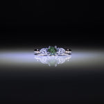 14K white & yellow gold alexandrite ring with diamond accents