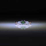 14K white & yellow gold alexandrite ring with diamond accents