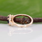 14K yellow gold Ceylon blue sapphire ring with diamond accents