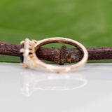 14K yellow gold Ceylon blue sapphire ring with diamond accents