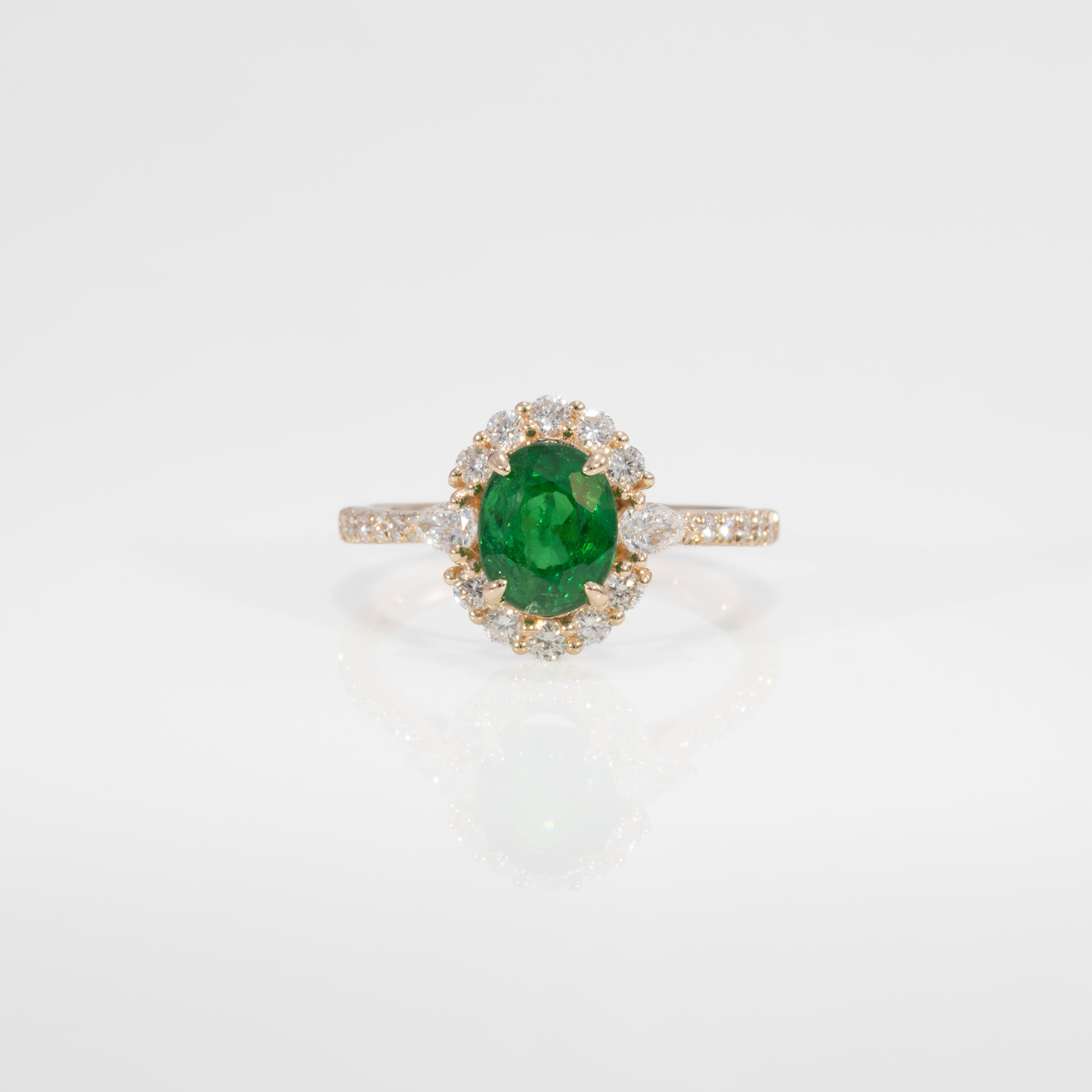 14K Yellow Gold Tsavorite Ring