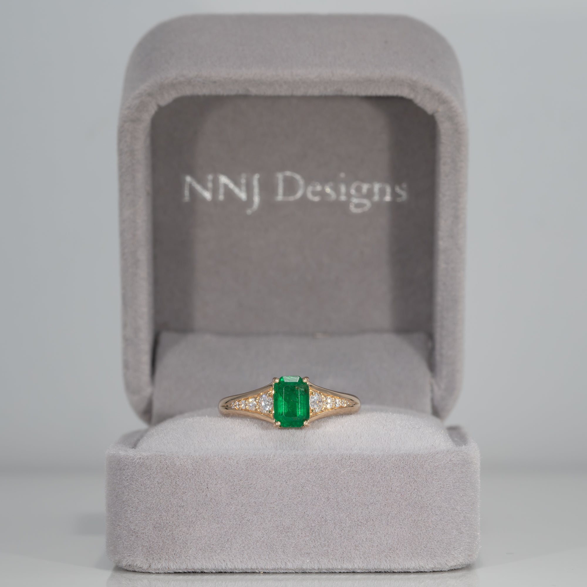14K Yellow Gold Zambian Emerald Ring