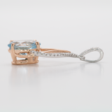 14K white & rose gold aquamarine pendant