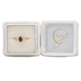 1.1ct Purple Sapphire Ring with Earth-Mined Diamonds in Solid 14K Gold, 7.5x5mm – Timeless Elegance