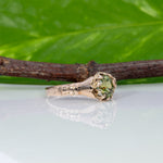 10K yellow gold demantoid garnet estate ring