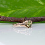 10K yellow gold demantoid garnet estate ring