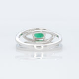 Aneet Solid 14K Gold Zambian Emerald Ring with Natural Diamond Accents: Oval 6x4mm Green Gemstone Fine Jewelry Gift for Her