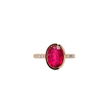 ally 14k rose gold 3.08 cts rubellite tourmaline diamond ring | oval 10.5x7.7mm