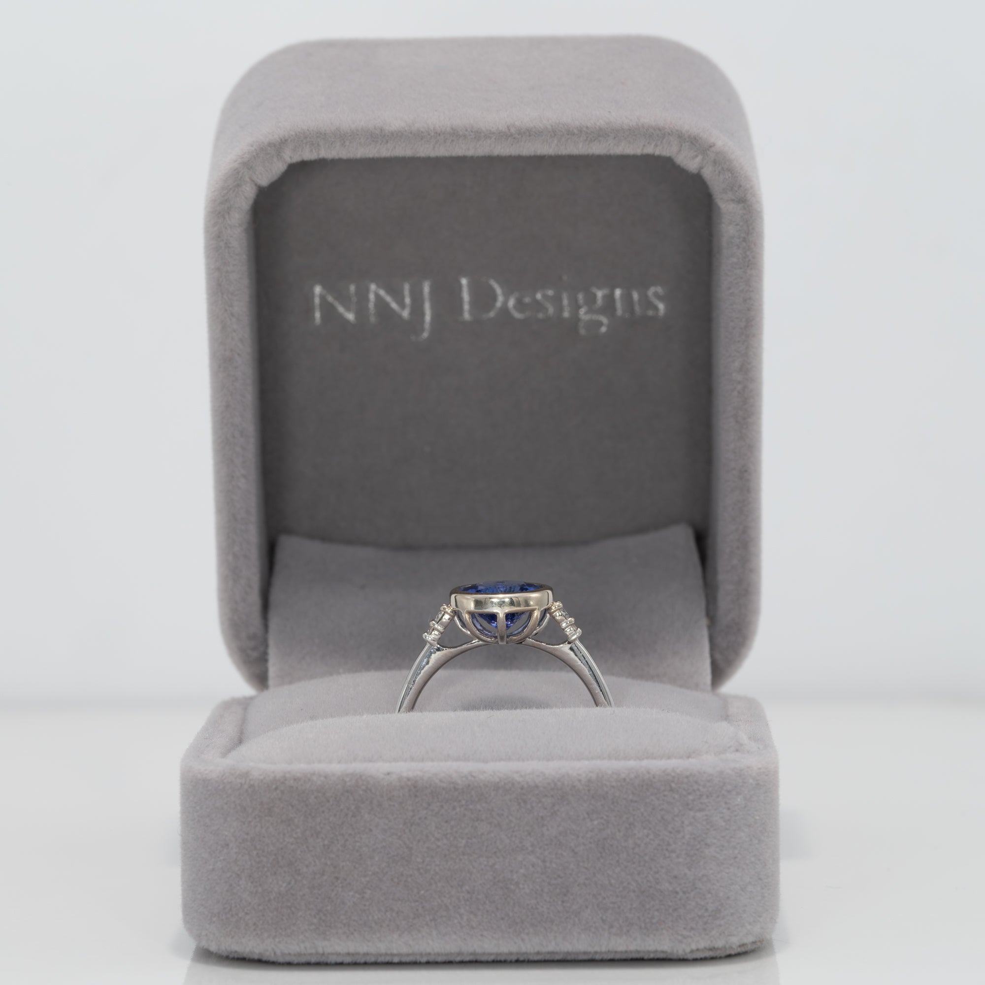 14K white gold tanzanite ring