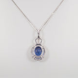 14K white gold tanzanite pendant
