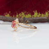 14K yellow gold padparadscha sapphire ring