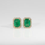 14K yellow gold zambian emerald earrings