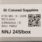 0.68 carat natural bi-color sapphire round 5.2mm loose gemstone – view 2