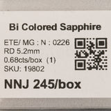 0.68 carat natural bi-color sapphire round 5.2mm loose gemstone – view 2