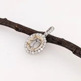 Pendant Semi Mount with Double Halo of Diamonds