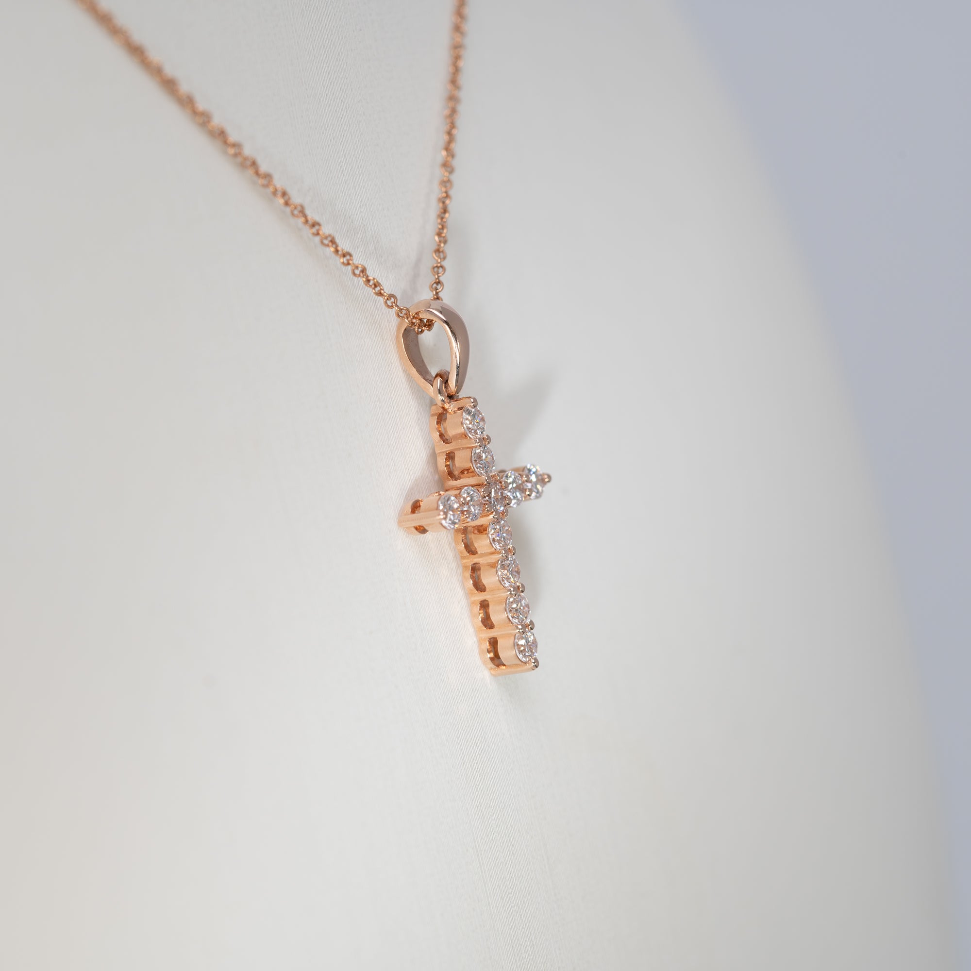 14K Rose Gold Lab Grown Diamond Pendant