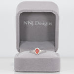 14K white gold padparadscha sapphire ring