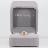 14K white gold padparadscha sapphire ring