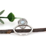 Alaina 14K White Gold 2.18cts Aquamarine Diamond Ring | Pear Shape 10.5x6.5mm