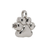 14K White Gold Paw-Print Locket Pendant
