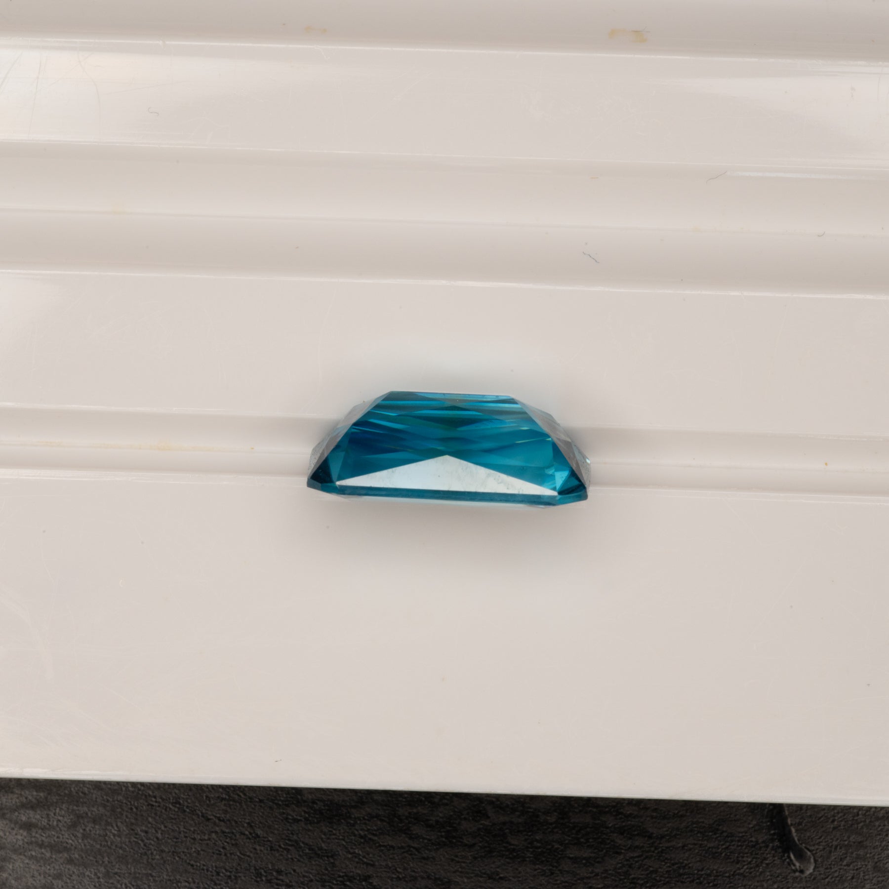 natural cambodian blue zircon emerald cut loose gemstone