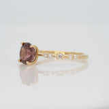 2.3 Ct Red Zircon Ring with Genuine Earth-Mined Diamonds – Solid 14K Gold 7mm Elegant Fine Jewelry Statement Ring, Fiery Gemstone Design