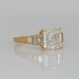 IGI Certified Lab Grown Diamond and Natural Baguette Diamond Ring in 14K Yellow Gold – Elegant Fine Jewelry Ring