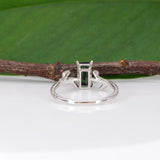 14K white gold indicolite tourmaline ring with pink sapphire accents